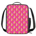 Pink Banana Pattern Print Crossbody Lunch Bag