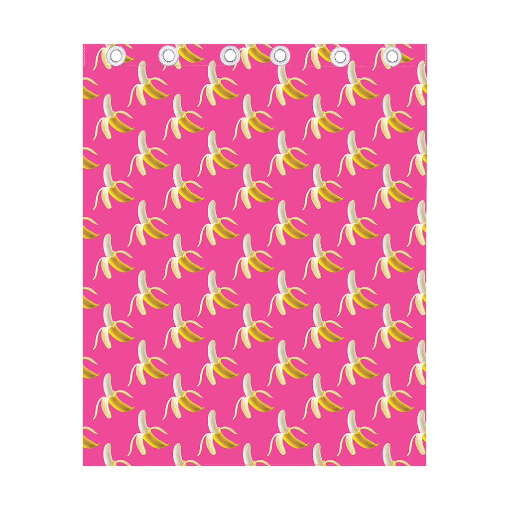 Pink Banana Pattern Print Curtain
