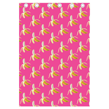 Pink Banana Pattern Print Curtain