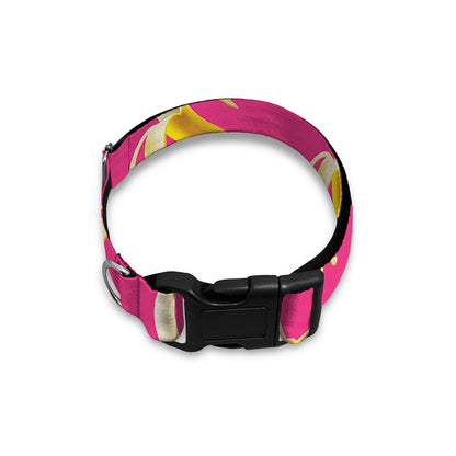 Pink Banana Pattern Print Dog Collar