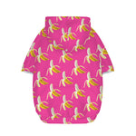 Pink Banana Pattern Print Dog Zip Up Hoodie