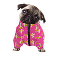 Pink Banana Pattern Print Dog Zip Up Jacket