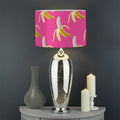 Pink Banana Pattern Print Drum Lamp Shade