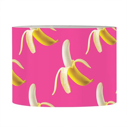 Pink Banana Pattern Print Drum Lamp Shade