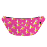 Pink Banana Pattern Print Fanny Pack