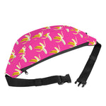 Pink Banana Pattern Print Fanny Pack