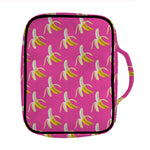 Pink Banana Pattern Print Front Pocket Bible Bag