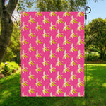 Pink Banana Pattern Print Garden Flag