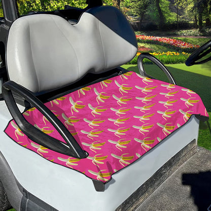 Pink Banana Pattern Print Golf Cart Seat Cover