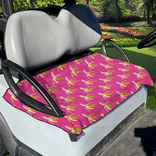 Pink Banana Pattern Print Golf Cart Seat Cover