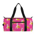 Pink Banana Pattern Print Gym Bag