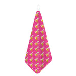 Pink Banana Pattern Print Hand Towel