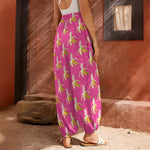 Pink Banana Pattern Print Harem Pants