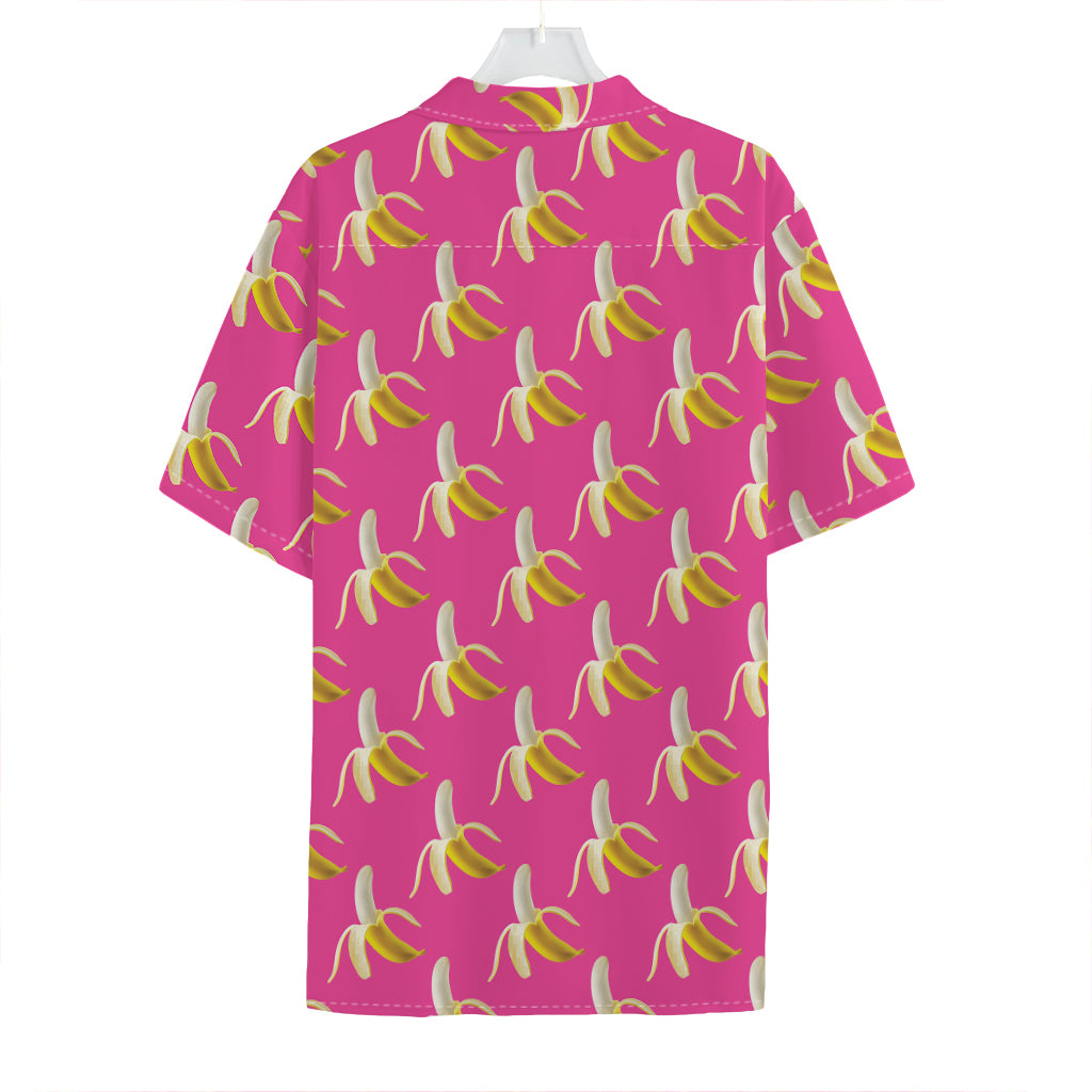 Pink Banana Pattern Print Hawaiian Shirt