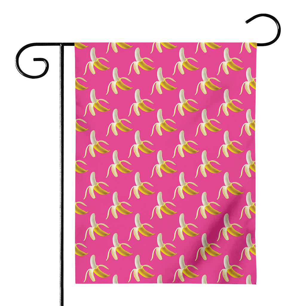 Pink Banana Pattern Print House Flag