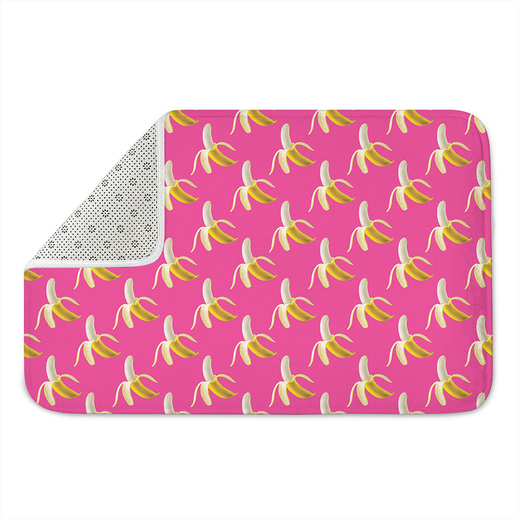 Pink Banana Pattern Print Indoor Door Mat