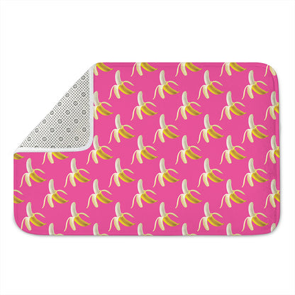 Pink Banana Pattern Print Indoor Door Mat