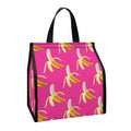 Pink Banana Pattern Print Insulated Lunch Tote