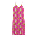 Pink Banana Pattern Print Jersey Midi Cami Dress