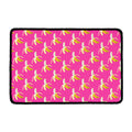 Pink Banana Pattern Print Kitchen Mat