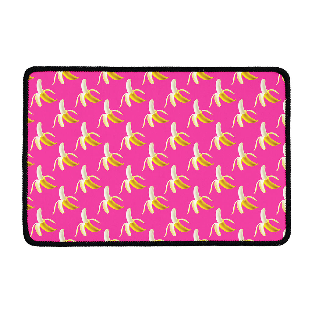 Pink Banana Pattern Print Kitchen Mat