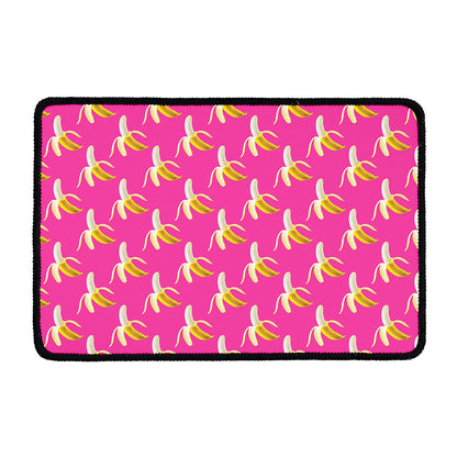 Pink Banana Pattern Print Kitchen Mat