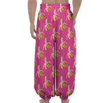 Pink Banana Pattern Print Lantern Pants