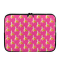 Pink Banana Pattern Print Laptop Sleeve