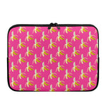 Pink Banana Pattern Print Laptop Sleeve