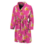Pink Banana Pattern Print Men's Bathrobe