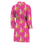 Pink Banana Pattern Print Men's Bathrobe