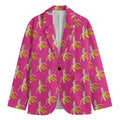 Pink Banana Pattern Print Men's Blazer