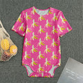 Pink Banana Pattern Print Men's Bodysuit