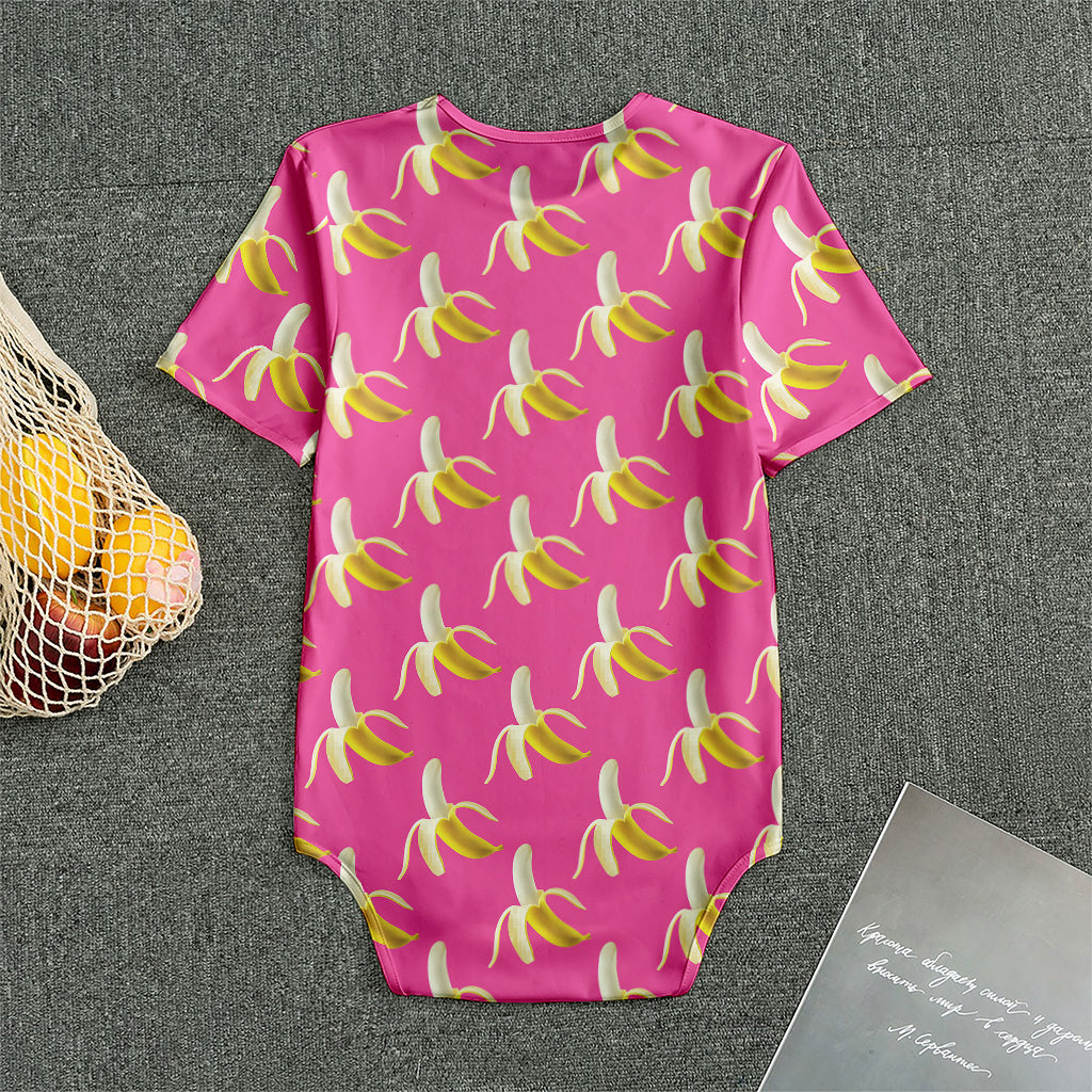 Pink Banana Pattern Print Men's Bodysuit