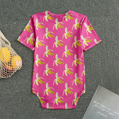 Pink Banana Pattern Print Men's Bodysuit