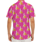 Pink Banana Pattern Print Men's Deep V-Neck Shirt