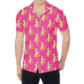 Pink Banana Pattern Print Men's Shirt