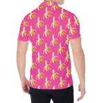 Pink Banana Pattern Print Men's Shirt