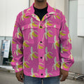 Pink Banana Pattern Print Men's Shirt Jacket