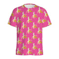 Pink Banana Pattern Print Men's Athletic T-Shirt