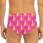 Pink Banana Pattern Print Men's Triangle Swim Briefs