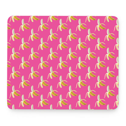 Pink Banana Pattern Print Mouse Pad