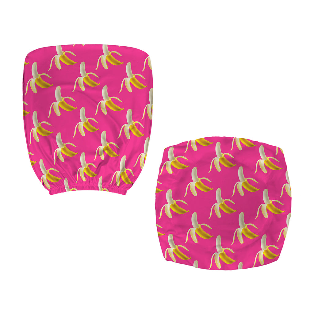 Pink Banana Pattern Print Office Chair Cover