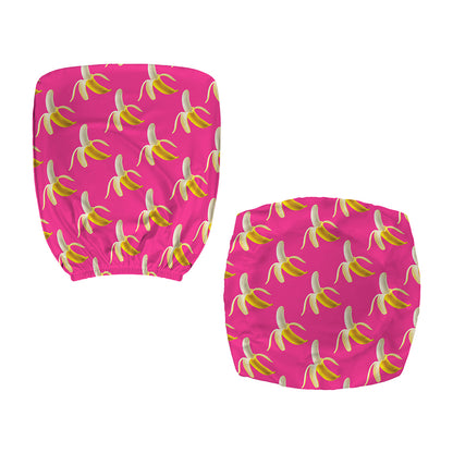 Pink Banana Pattern Print Office Chair Cover