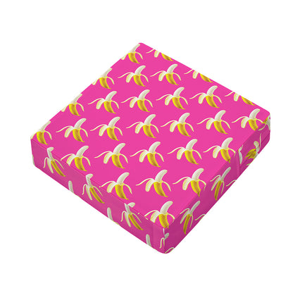 Pink Banana Pattern Print Outdoor Seat Cushion Cover