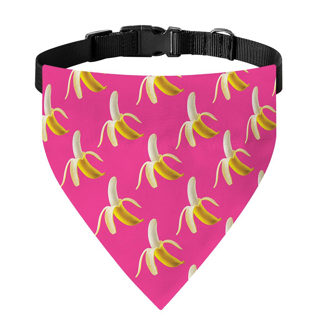 Pink Banana Pattern Print Over The Collar Dog Bandana