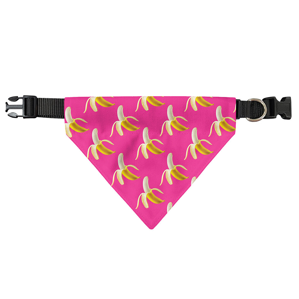 Pink Banana Pattern Print Over The Collar Dog Bandana