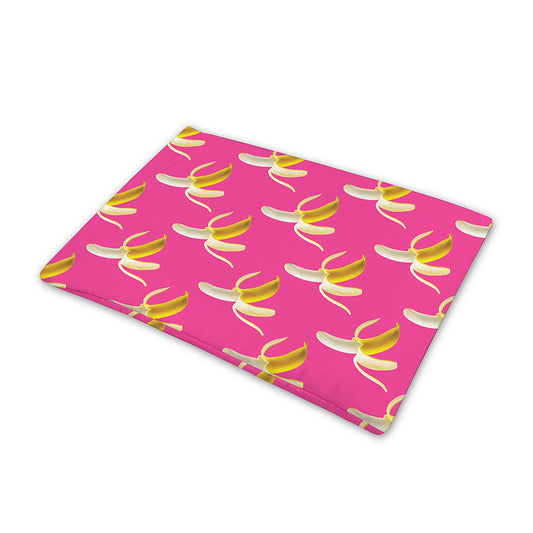 Pink Banana Pattern Print Pet Cooling Mat Cover