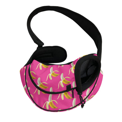 Pink Banana Pattern Print Pet Sling Carrier