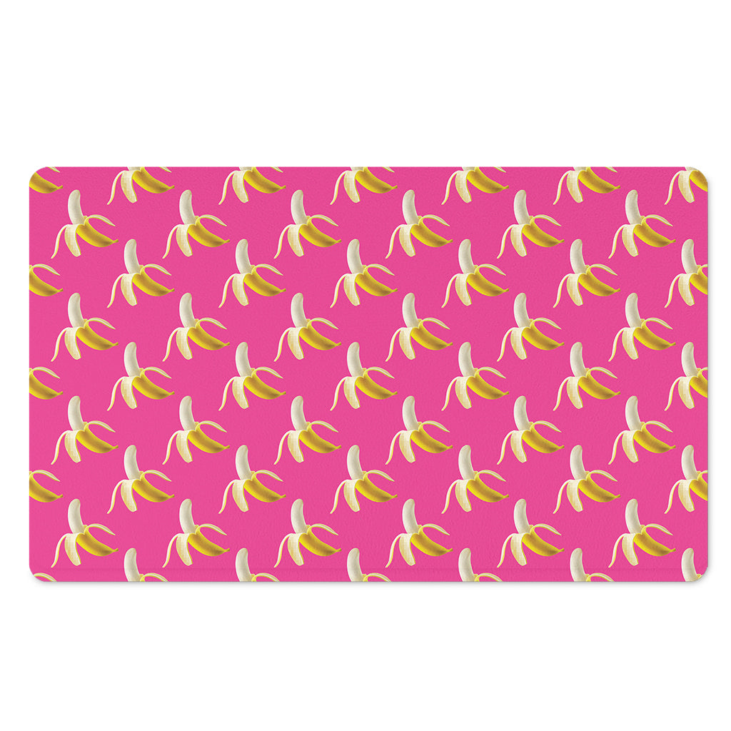 Pink Banana Pattern Print Polyester Doormat